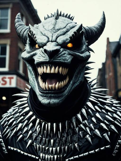 Photorealistic Man in Beast Costume Portrait