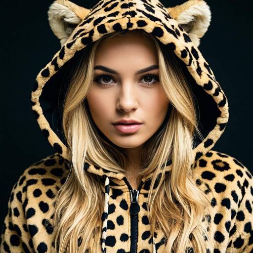Blonde Woman in Realistic Cheetah Costume