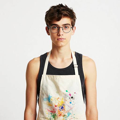 Androgynous Artist Portrait in Apron