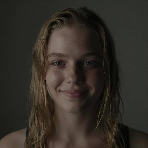 Portrait of Young Woman with Wet Blonde Hair