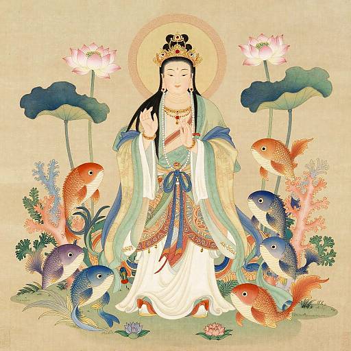 Mazu with Marine Life in Classical Style