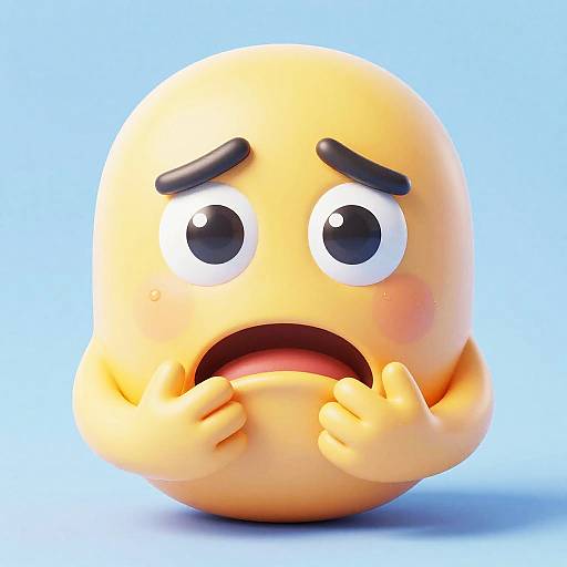 3D Embarrassed Emoji Render