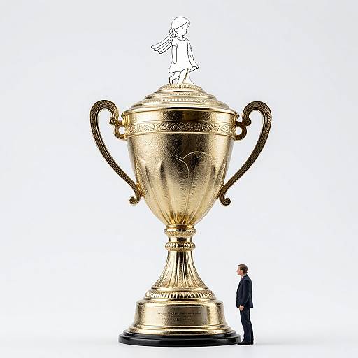 Elaborate Trophy with Girl Outline