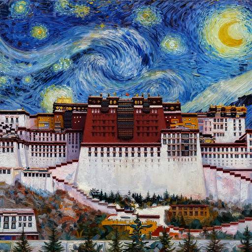 Potala Palace in Starry Night Style