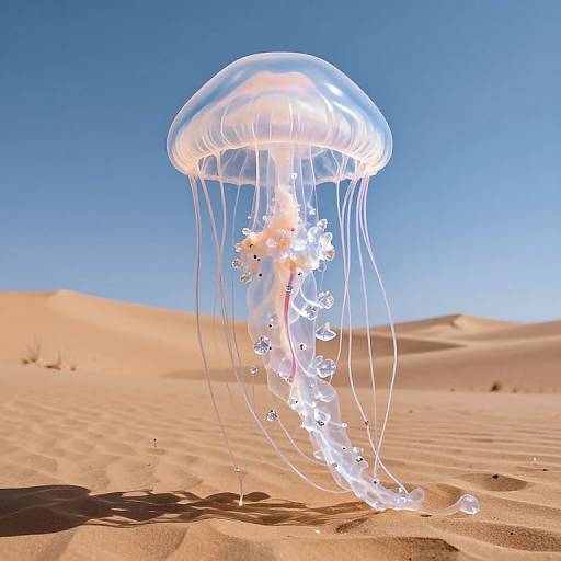 Ethereal Jellyfish Blooming Desert