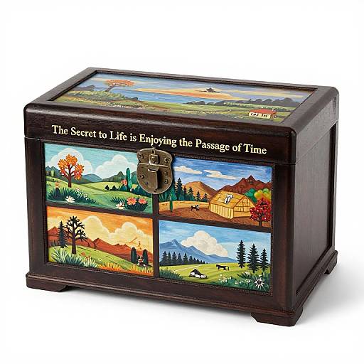 Seasonal Landscape Chest with Quote