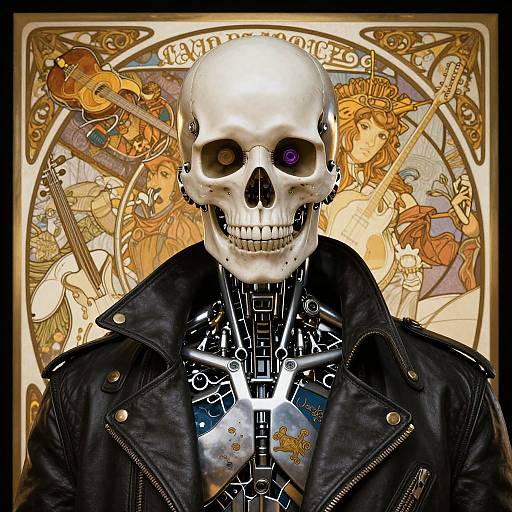 Cyberpunk Robotic Male Artist Portrait