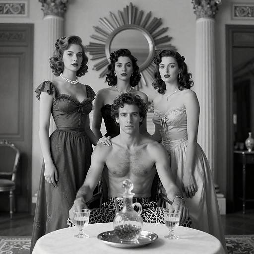 Vintage Luxe Gathering in Monochrome