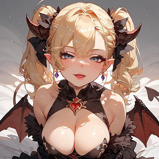 Seductive Demon Girl with Twintails
