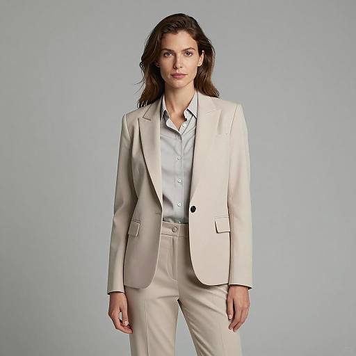 Professional Woman in Beige Suit