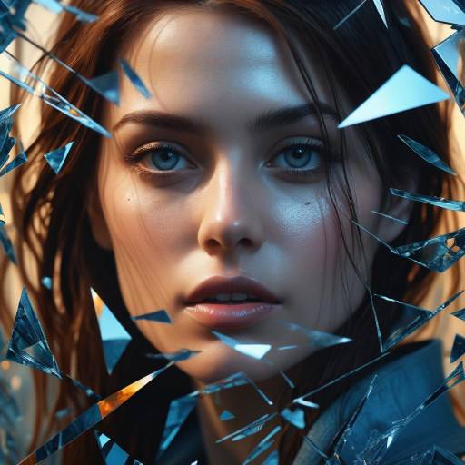 Shattered Glass Portrait of a Young Woman