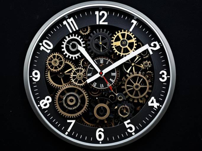 Intricate Gear Clock Wallpaper Design