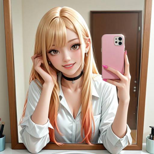 Selfie of Kitagawa Marin in Mirror