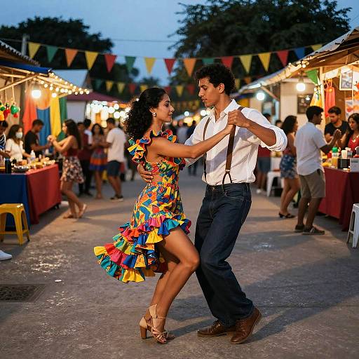 Energetic Salsa Dance at Afro-Latin Market