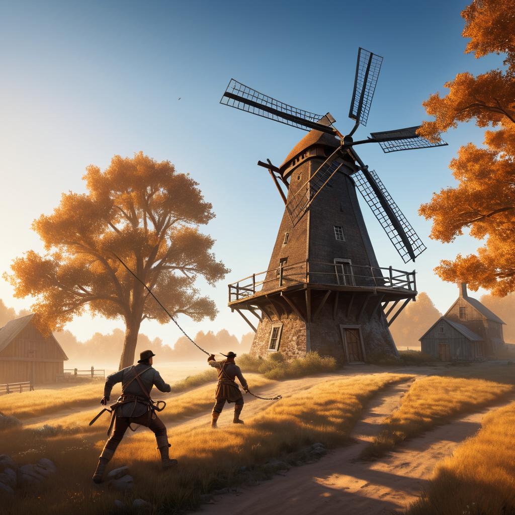 Intrepid Runner Scaling a Windmill