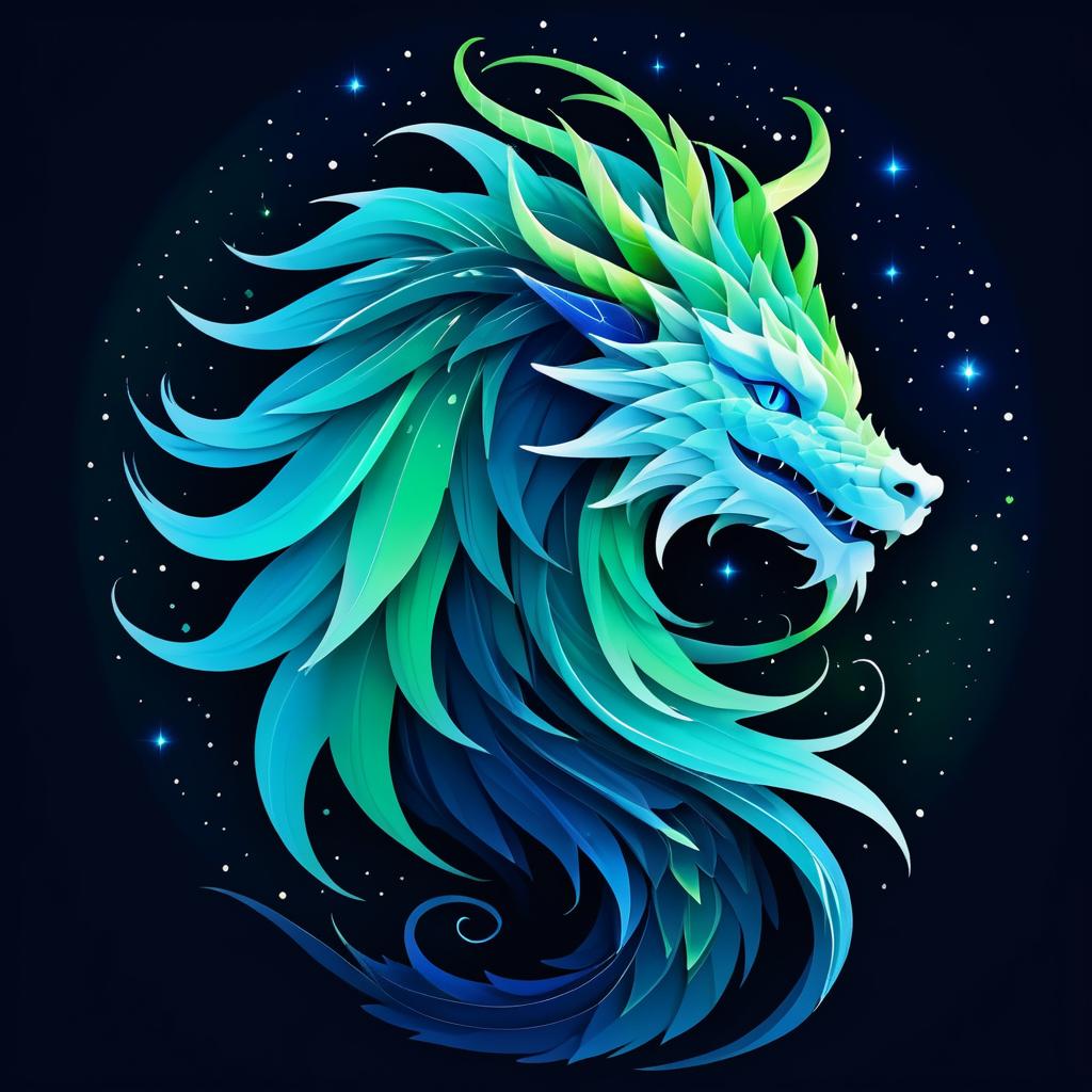 Mystical Dragon in Starry Night