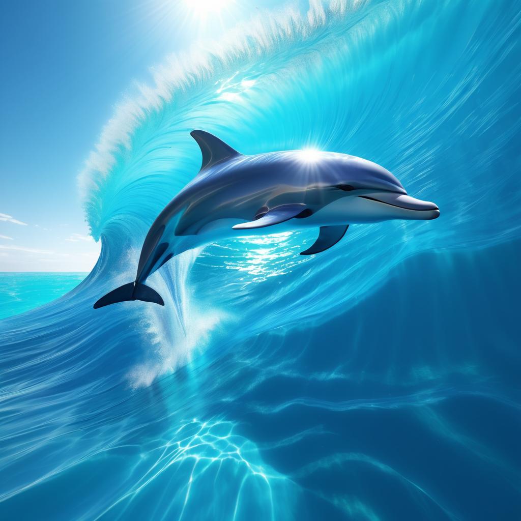 Breathtaking Dolphin Leap in Vibrant Ocean