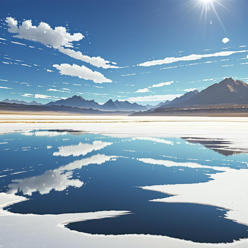 Serene Salt Flats on a Sunny Day