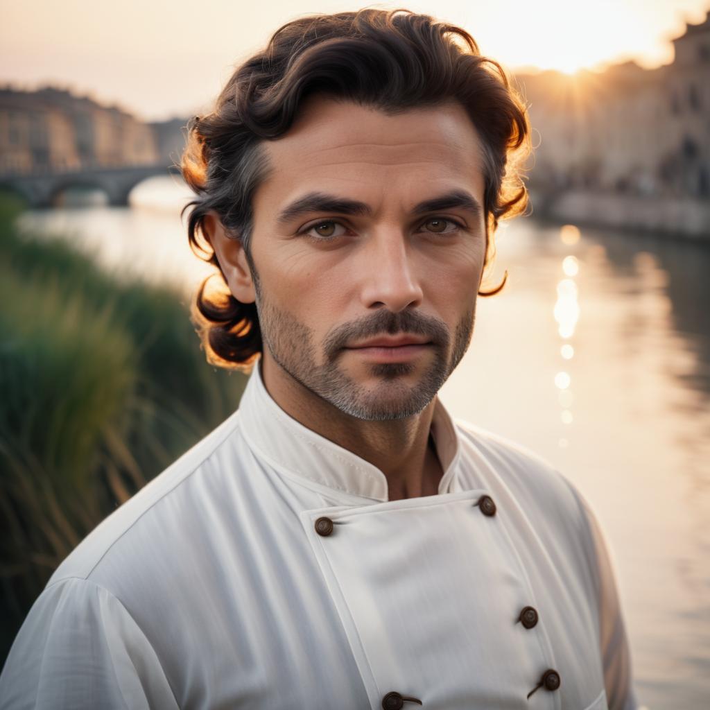 Enchanting Italian Chef at Sunset