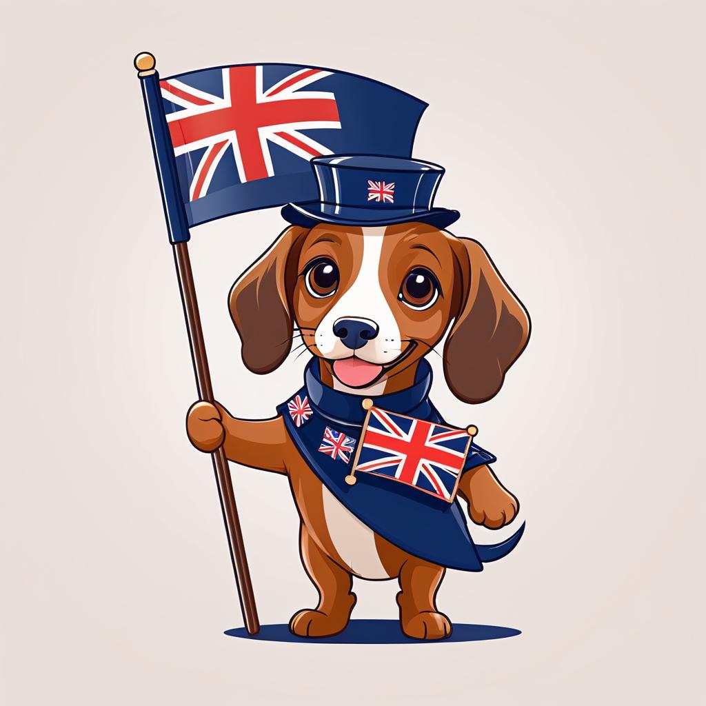 Charming Dachshund with UK Flag Design