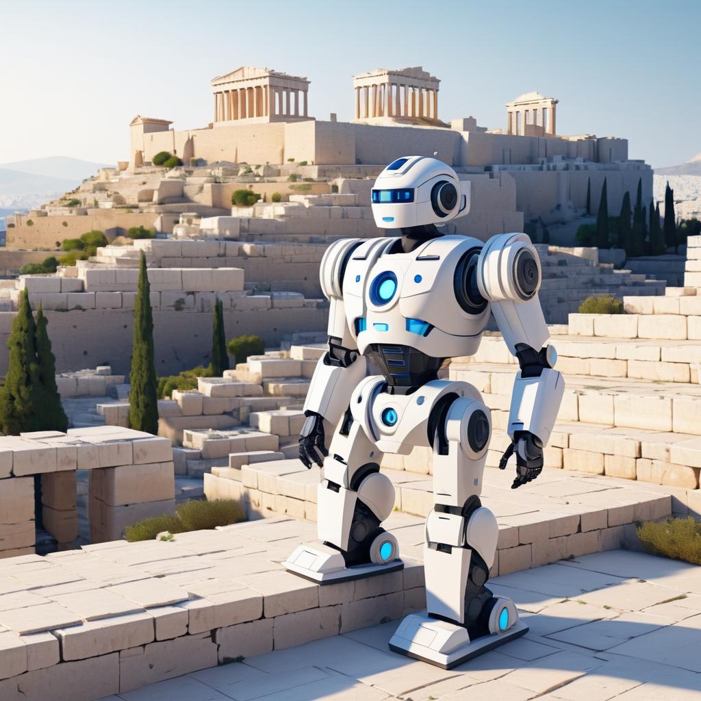 Contemplative Robot at the Acropolis