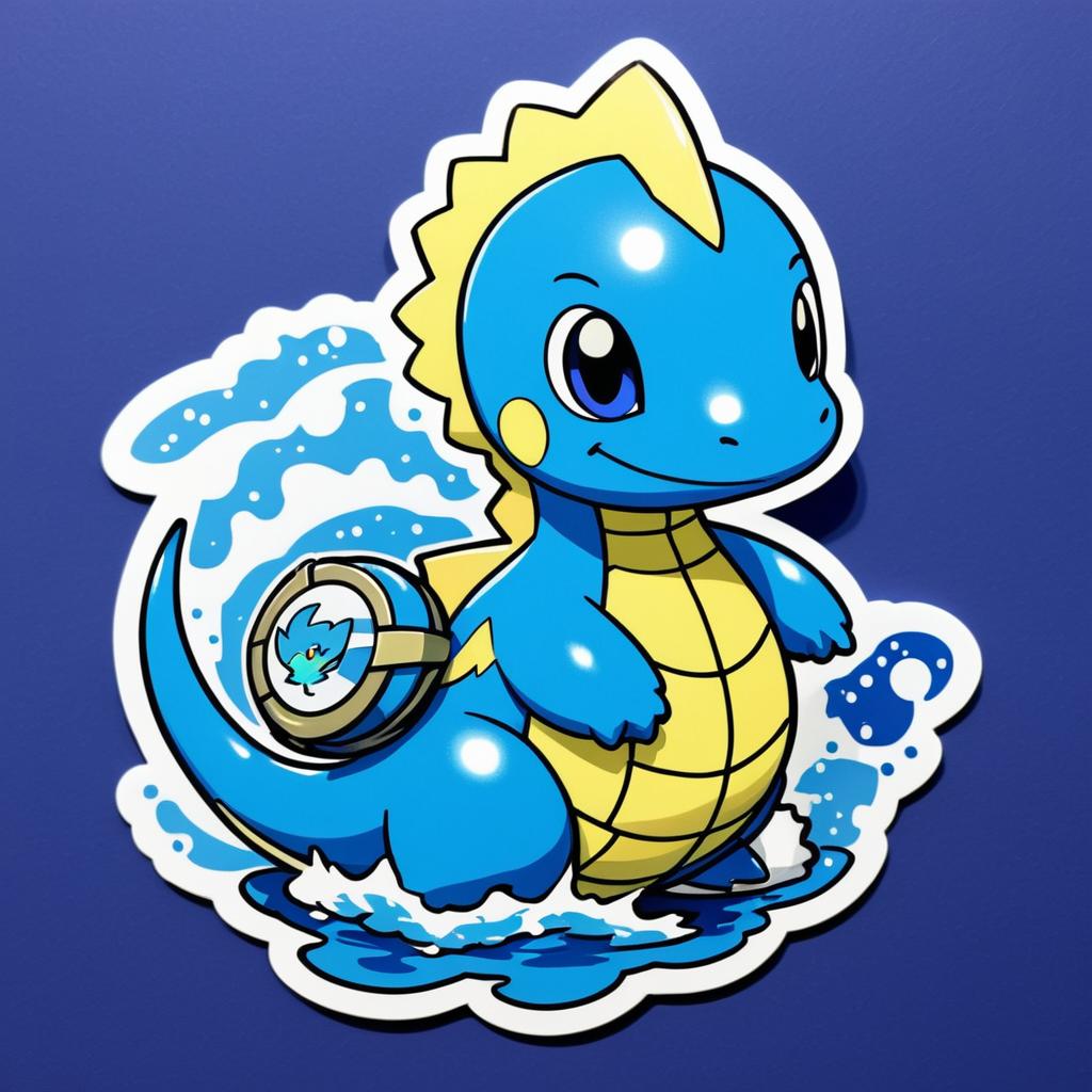 Adorable Lapras Superhero Sticker Art