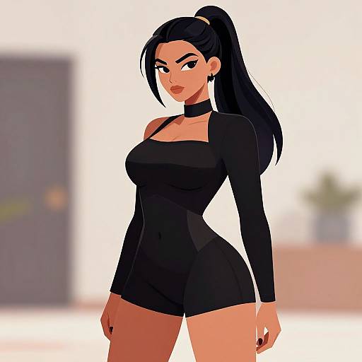 Confident Woman in Sleek Outfit