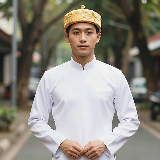 Vietnamese Groom in White Suit