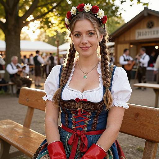 Oktoberfest Woman in Vintage Dress