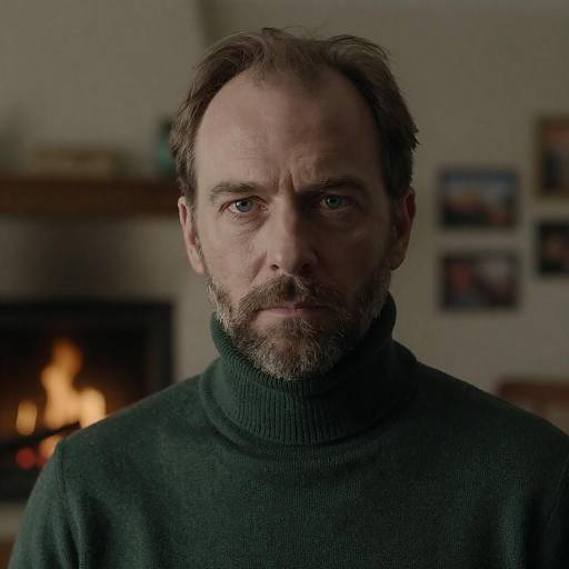 Serious Man by the Fireplace Portrait