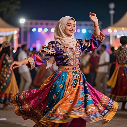 Dancing Hijab Girl at Festival