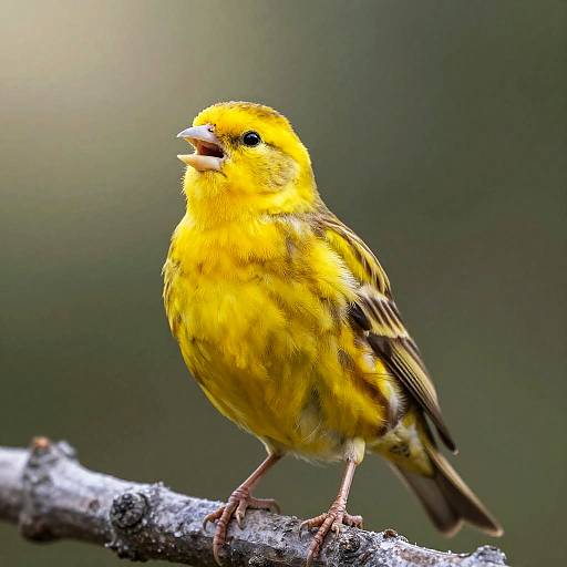 Hyper-Realistic Yellow Canary in Forest