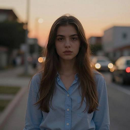 Serious Young Woman Urban Portrait