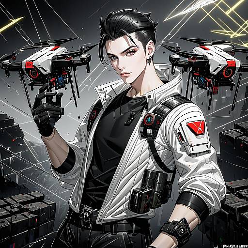 Illustration of Hack (apex legends), apex legends in the style of Ririko (zhuoyandesailaer)