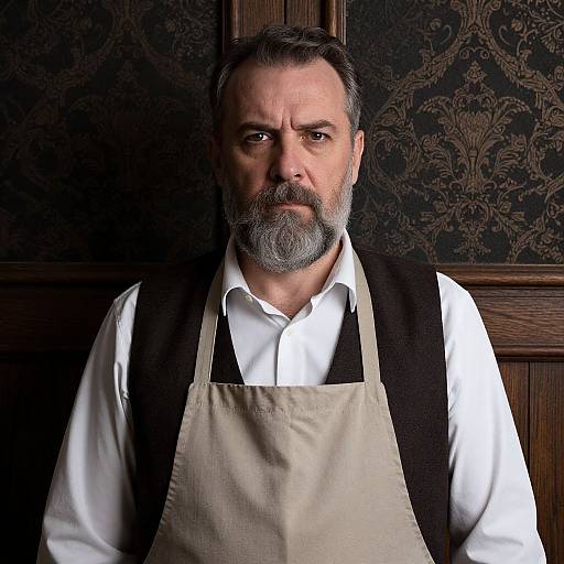 Vintage Portrait of Serious Middle-Aged Man