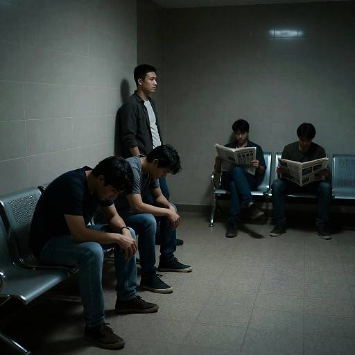 Tense Nighttime Waiting Area Scene