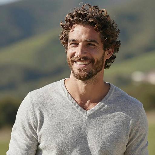 Charming Man in Outdoor Tranquility