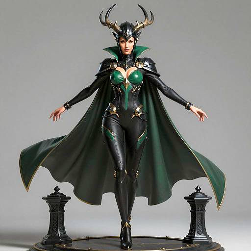 Dark Fantasy Woman in Intricate Bodysuit