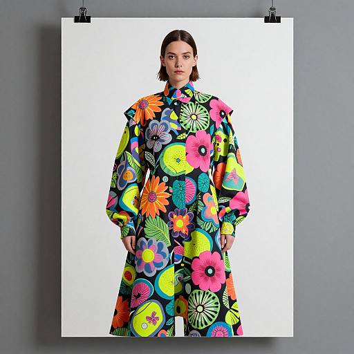 Modern Neon Balenciaga Floral Portrait