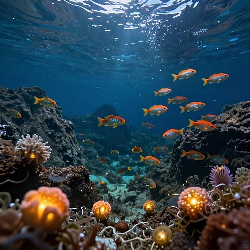 Inverted Mountain's Glowing Subterranean World