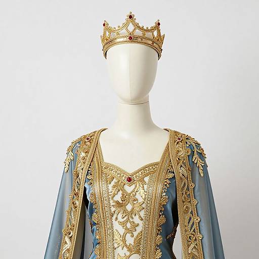 Ornate Gold and Blue Mannequin
