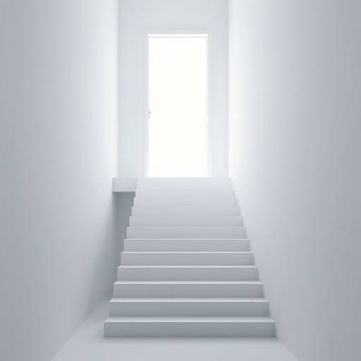 Minimalist Staircase to Ethereal Door