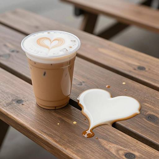 Heart-Shaped Tea on a Picnic Table