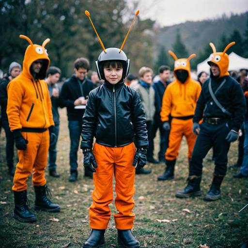 Group in Ant Costume with Child in Helmet
