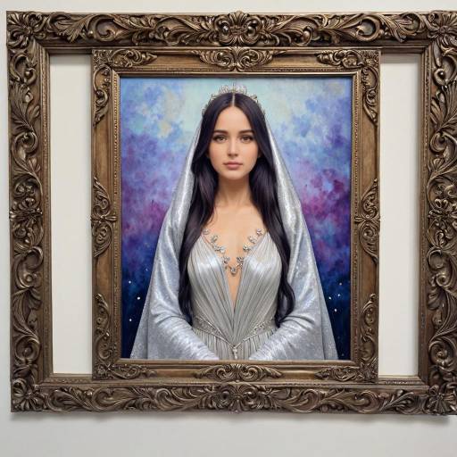Elegant Young Lady in Silver Gown