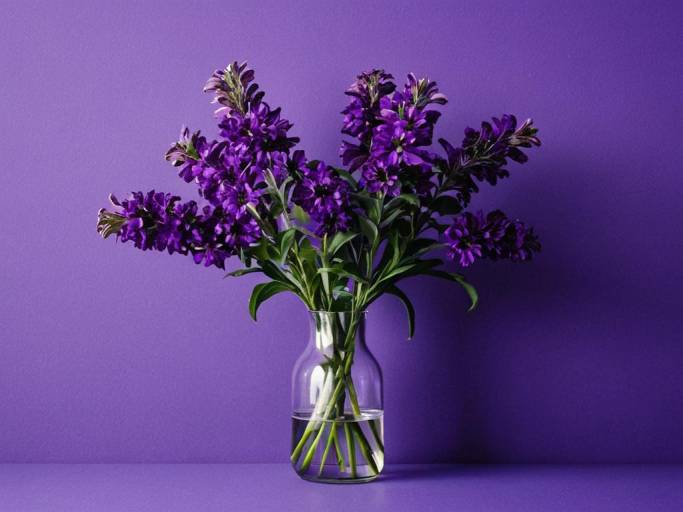 Purple Floral Wallpaper with Vase Design