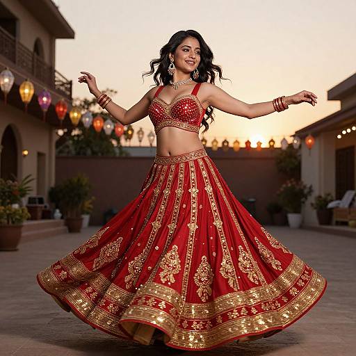 South Asian Woman Dancing Bollywood Style