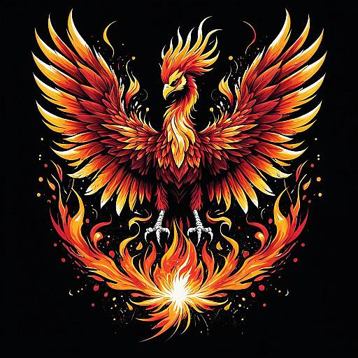 Vibrant Phoenix Graffiti T-Shirt Design
