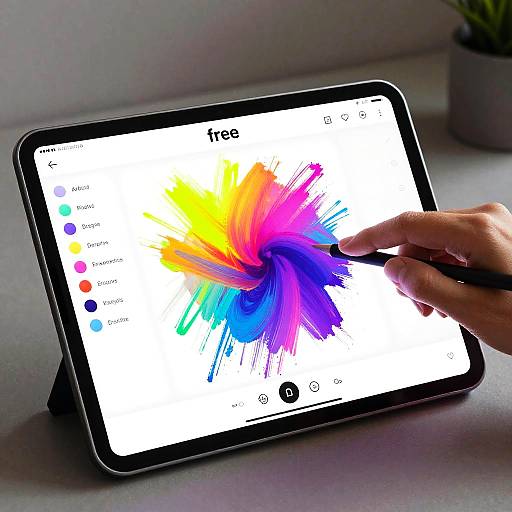 AI Drawing App on High-Tech Tablet