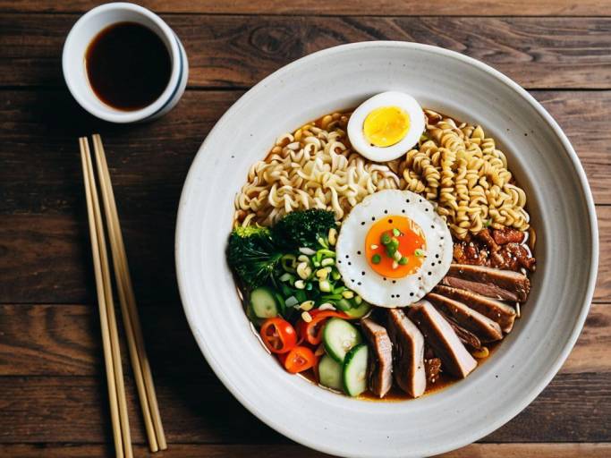 Bowl of Ramen with Egg and Meat